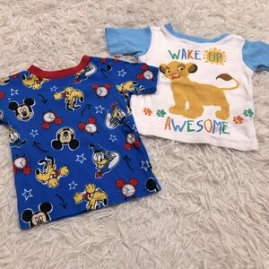 Disney Mickey & Pluto 2T Sleep Top and Lion King Simba size 24 months bundle